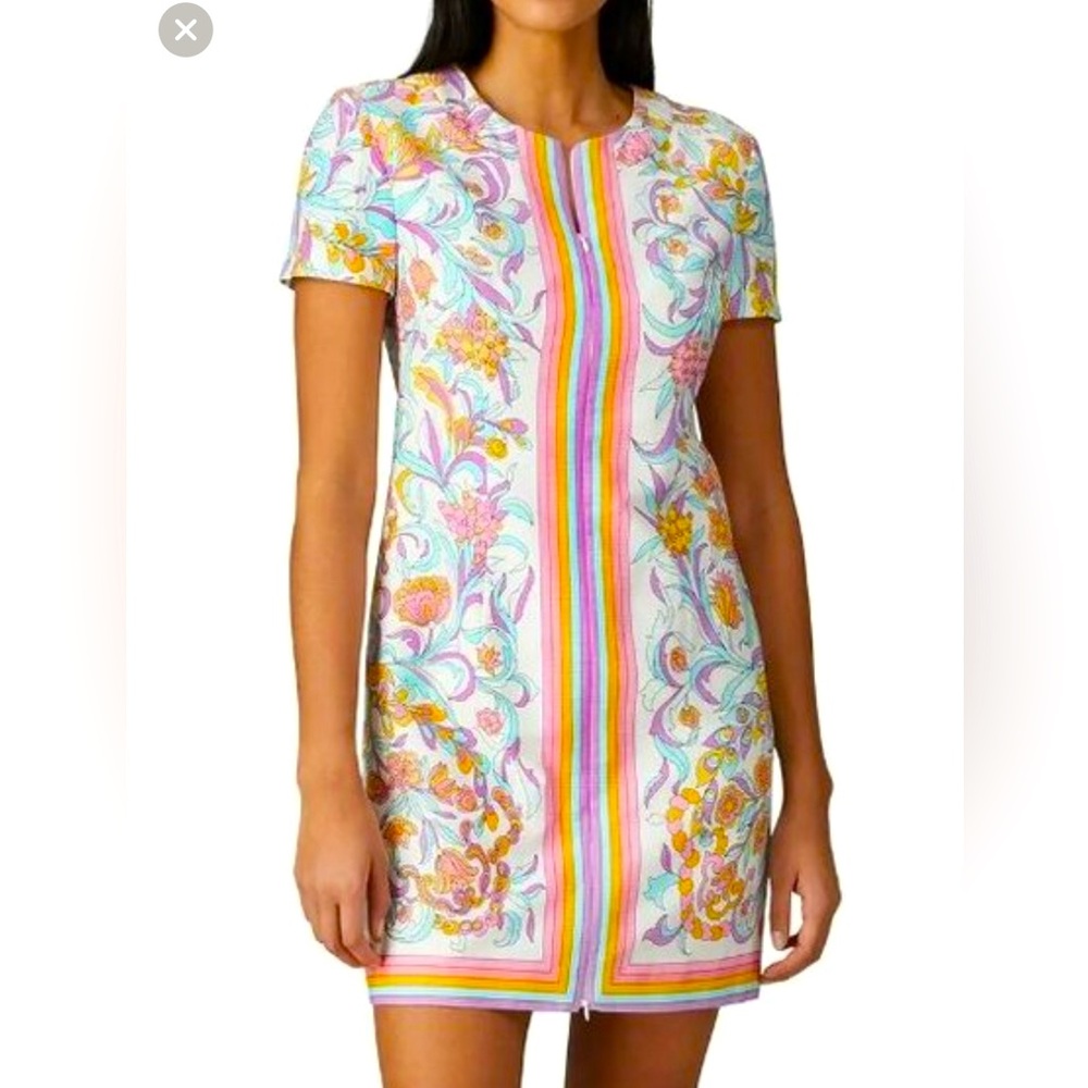 TRINA TURK NWOT GORGEOUS FRONT-ZIP DRESS SMALL